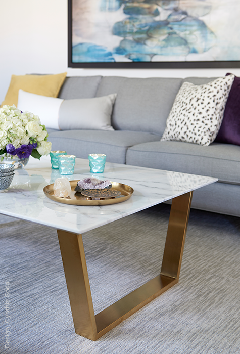 Marble and Metal Coffee Table