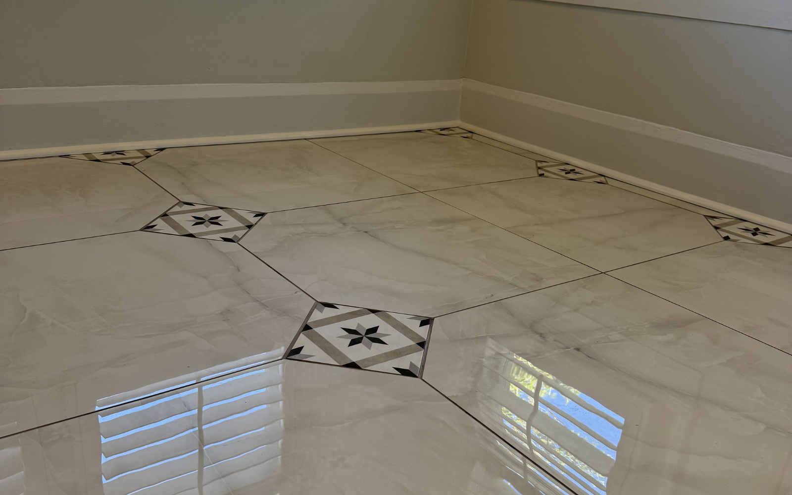 Luxury vinyl tile flooring installation in Lakeland Florida by Galloway Carpet One